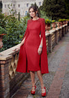 Veni Infantino Embellished Cape Sleeve Midi Dress, Cherry