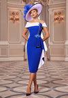 Veni Infantino Modern Flare Midi Dress, Sapphire & Ivory