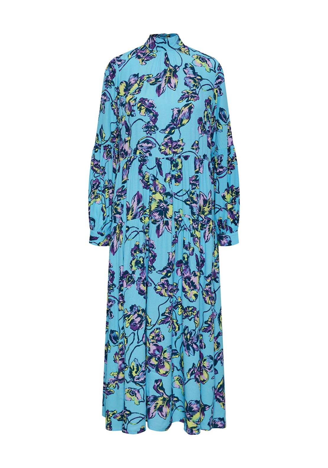Y.A.S Topaz Floral Maxi Dress, Blue Topaz - McElhinneys