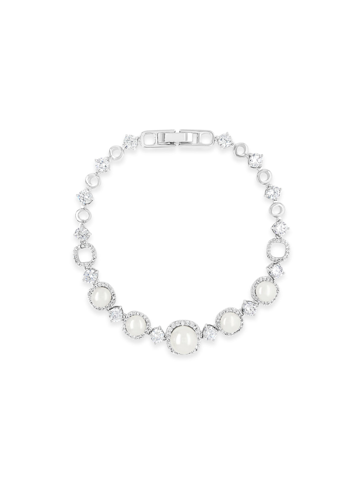Absolute Pearl Crystal Bracelet, Silver