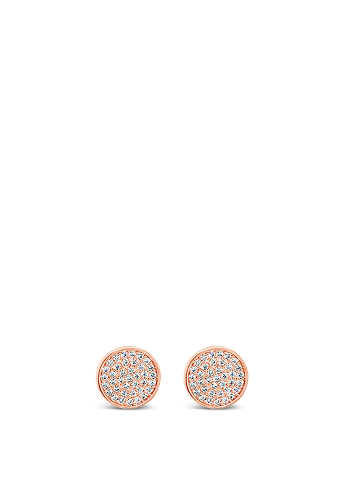 Absolute Crystal Disc Rose Gold Earrings, JE233RS