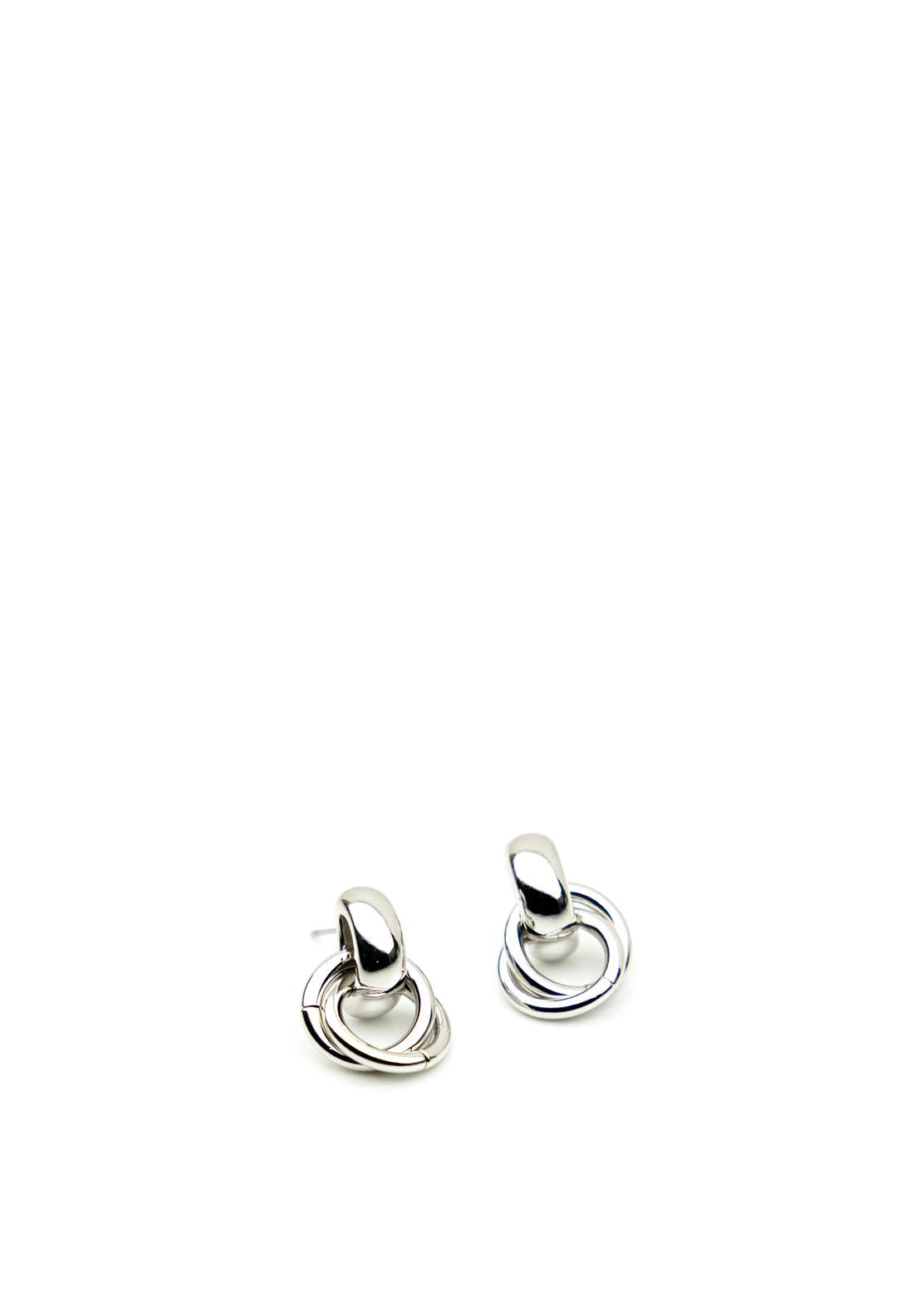 Absolute Interlinked Circles Earrings, Silver