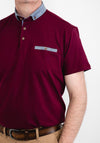 Advise Contrast Trim Polo Shirt, Burgundy