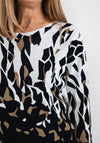Anonymous Rhinestone & Abstract Print Sweater, Navy Multi