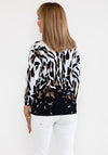 Anonymous Rhinestone & Abstract Print Sweater, Navy Multi