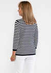 Anonymous Striped Polo Collar Sweater, Navy