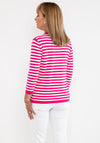 Anonymous Striped Polo Collar Sweater, Pink