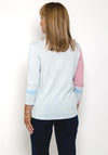 Anonymous Rhinestone Panel Fine Sweater, Blue & Pink