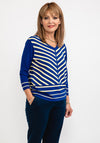 Anonymous Striped Gem Trim Sweater, Royal Blue
