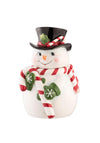 Aynsley Candy Cane Snowman Cookie Jar