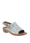Ara Floral Leather Sandals Green