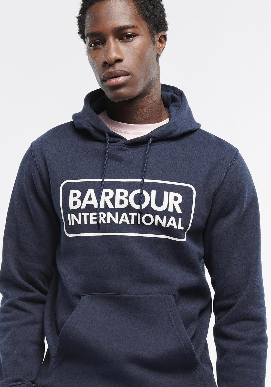 Barbour International Pop Over Hoodie, Navy McElhinneys