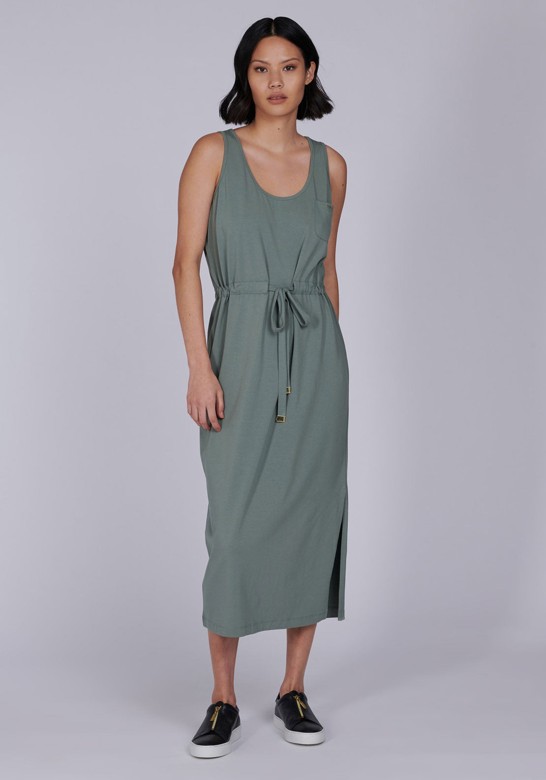 Barbour International Womens Qualify Midi Dress, Army Green