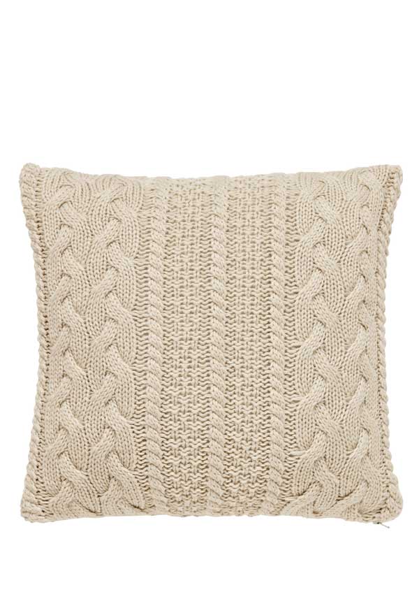 Peacock Blue Stanley Cushion, Natural