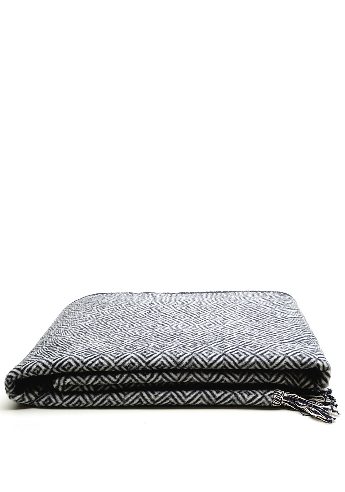 Biederlack Cotton Home Diamond Medium Blanket, Blue McElhinneys