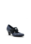 Bioeco by Arka Leather Double Strap Heeled Shoes, Navy