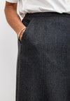 Brendella A Line Wool Midi Skirt, Charcoal