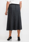 Brendella A Line Wool Midi Skirt, Charcoal