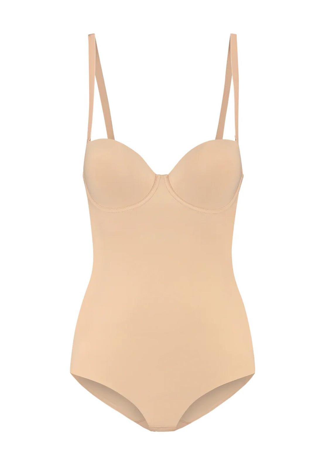 Bye Bra Sculpting Bodysuit Padded Wire, Warm Beige