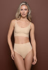 Bye Bra Invisible Mid Waist Thong, Nude
