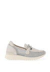 Caprice Leather Mesh Panel Slip on Trainers, Off White
