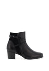 Caprice Leather Suede Panel Buckle Boots, Black