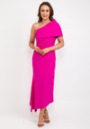 Caroline Kilkenny Vickie Drape Shoulder Maxi Dress, Lipstick Pink