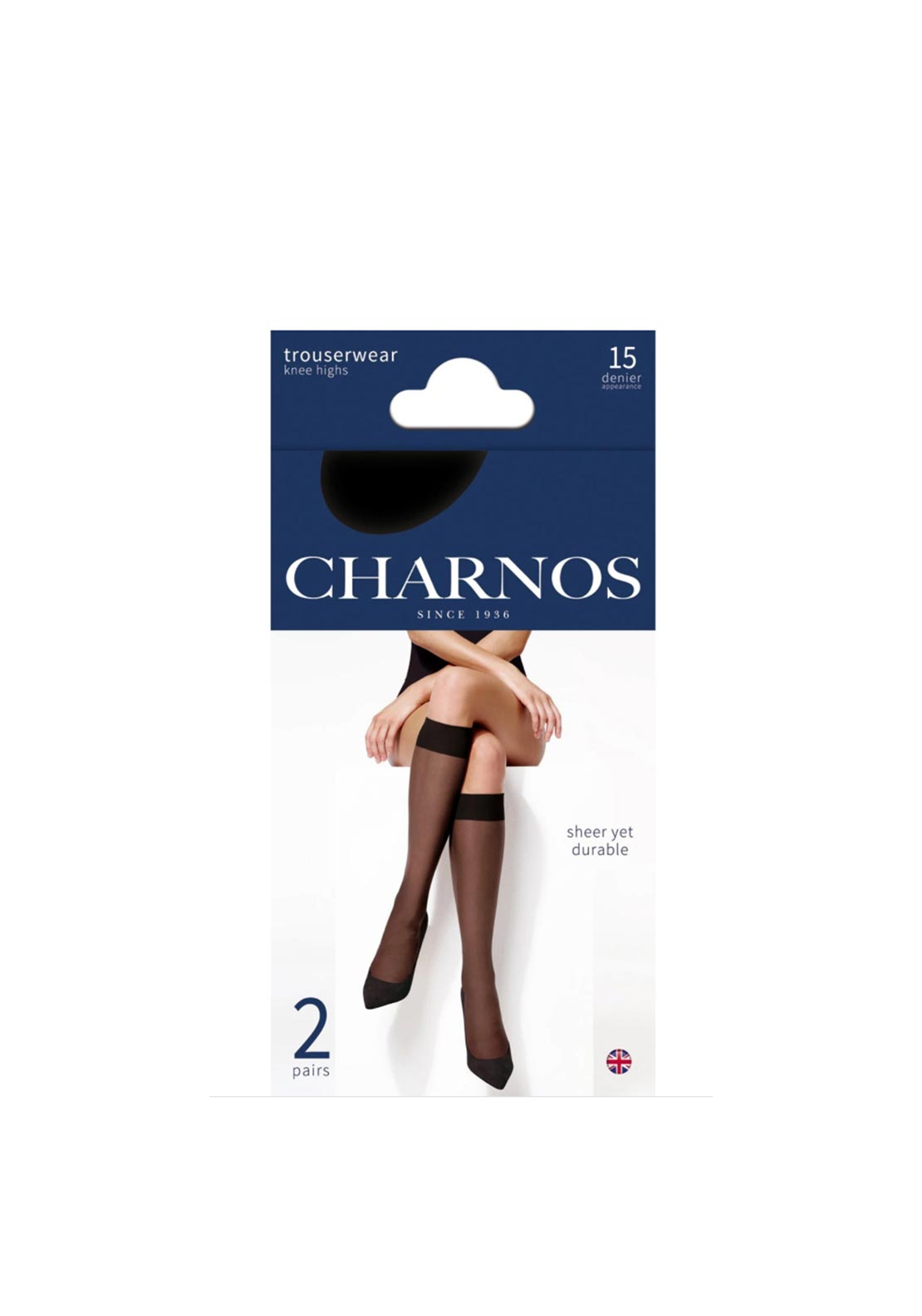 Charnos Trouserwear Sheer Knee Highs 2 Pack, Black