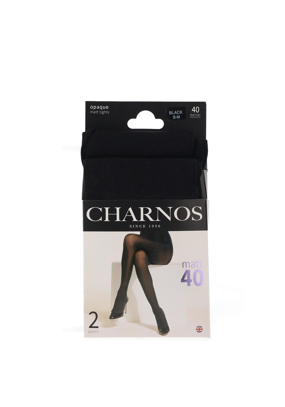 Charnos Matt Opaque 40 Denier Tights, Black McElhinneys