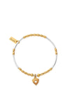 ChloBo Decorated Star Heart Bracelet, Gold and Silver