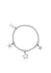 ChloBo Childrens Triple Star Bracelet, Silver