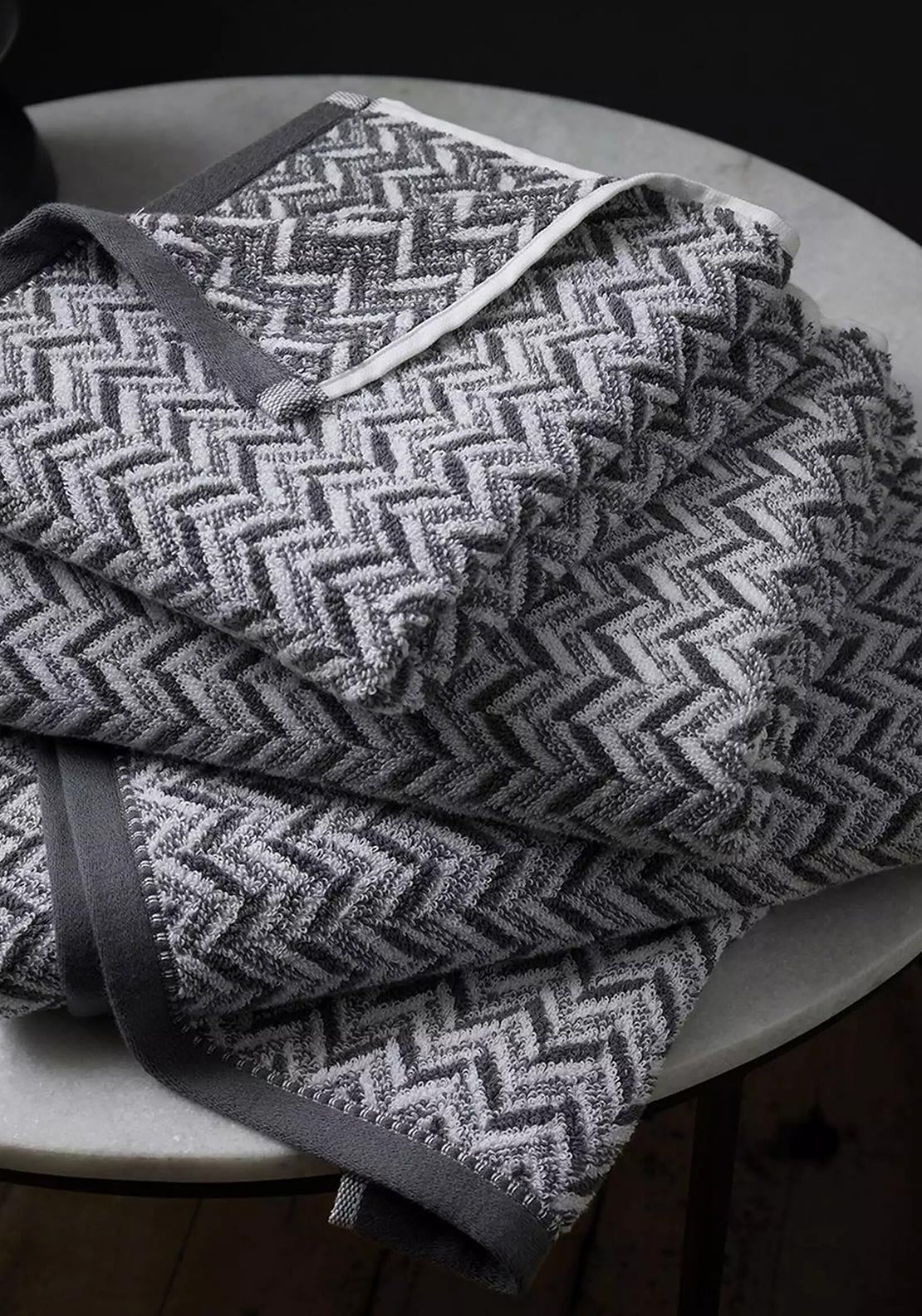 Bianca Content by Terence Conran Herring Bone Bath Towel, Grey