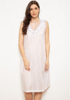 Cottonreal Bett Cotton Sleeveless Nightdress, Pink