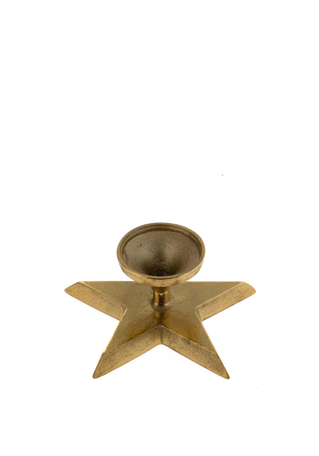 Kaemingk Aluminium Star Candle Holder Medium Stand, Gold