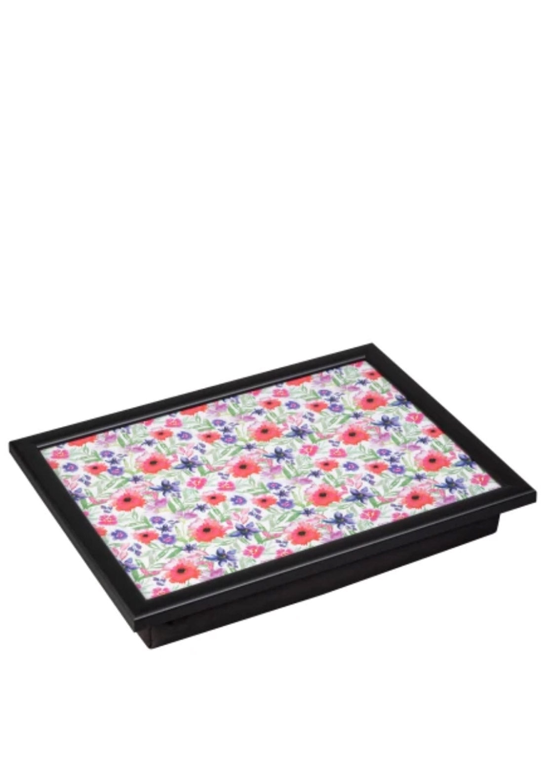 Denby Watercolour Floral Laptray With Black Edge, Multi