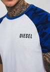 Diesel Mens Bennet T-Shirt, White & Navy