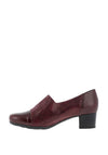Dubarry Jazzy Leather Block Heel Shoes, Burgundy
