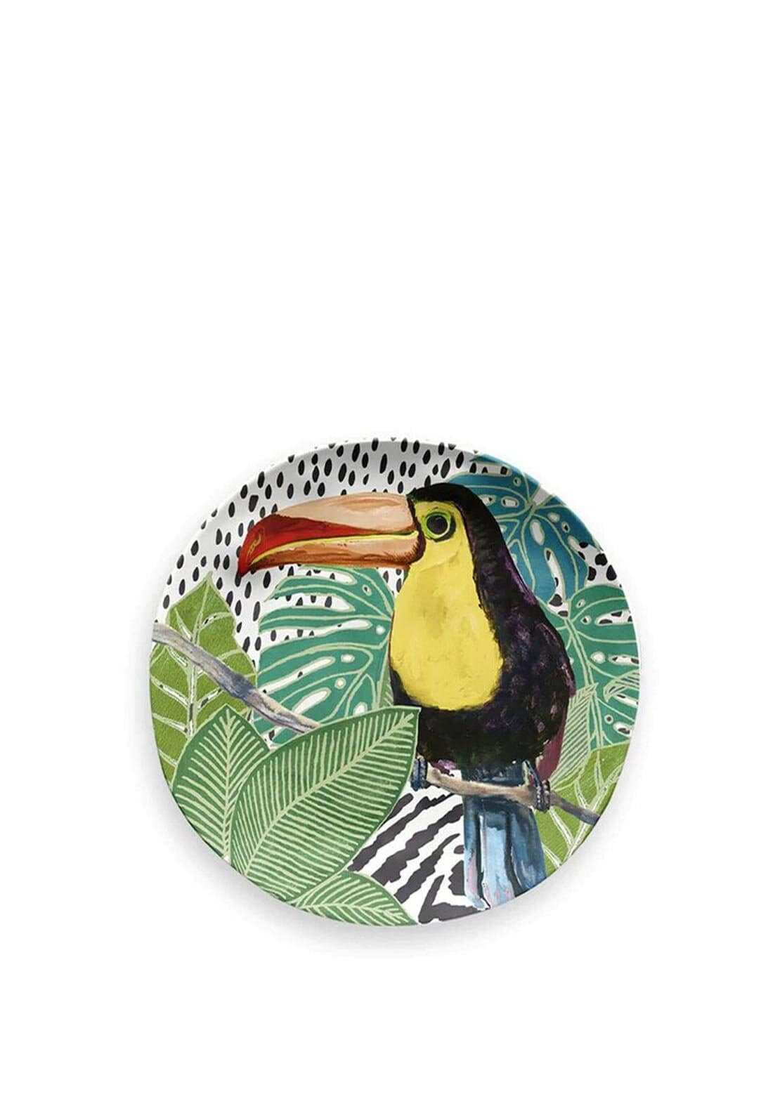 Eddingtons Lush Jungle Toucan Side Plate, Green Multi