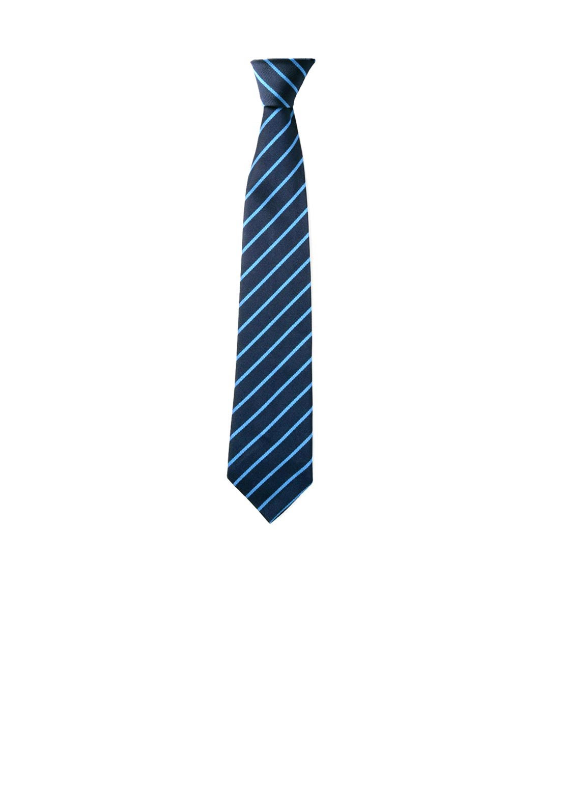 Kids Boys Blue Patterned Elastic Neck Tie - Diagonal Stripe main image 1