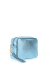 Elie Beaumont Azure Leather Metallic Crossbody Bag, Blue