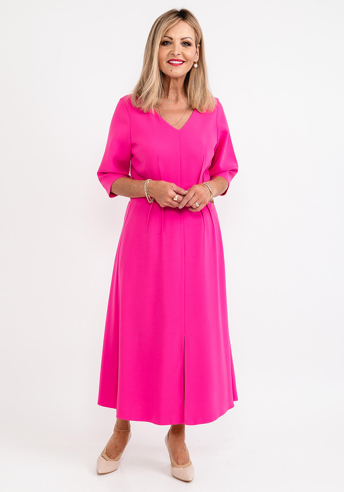 ella boo pink dress Mcelhinneys Ella Boo Pink Dress Ella Boo Floral Print Midi Shirt Dress, Pink