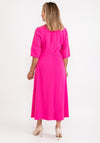 Ella Boo Seamed Ruching Maxi Dress, Pink