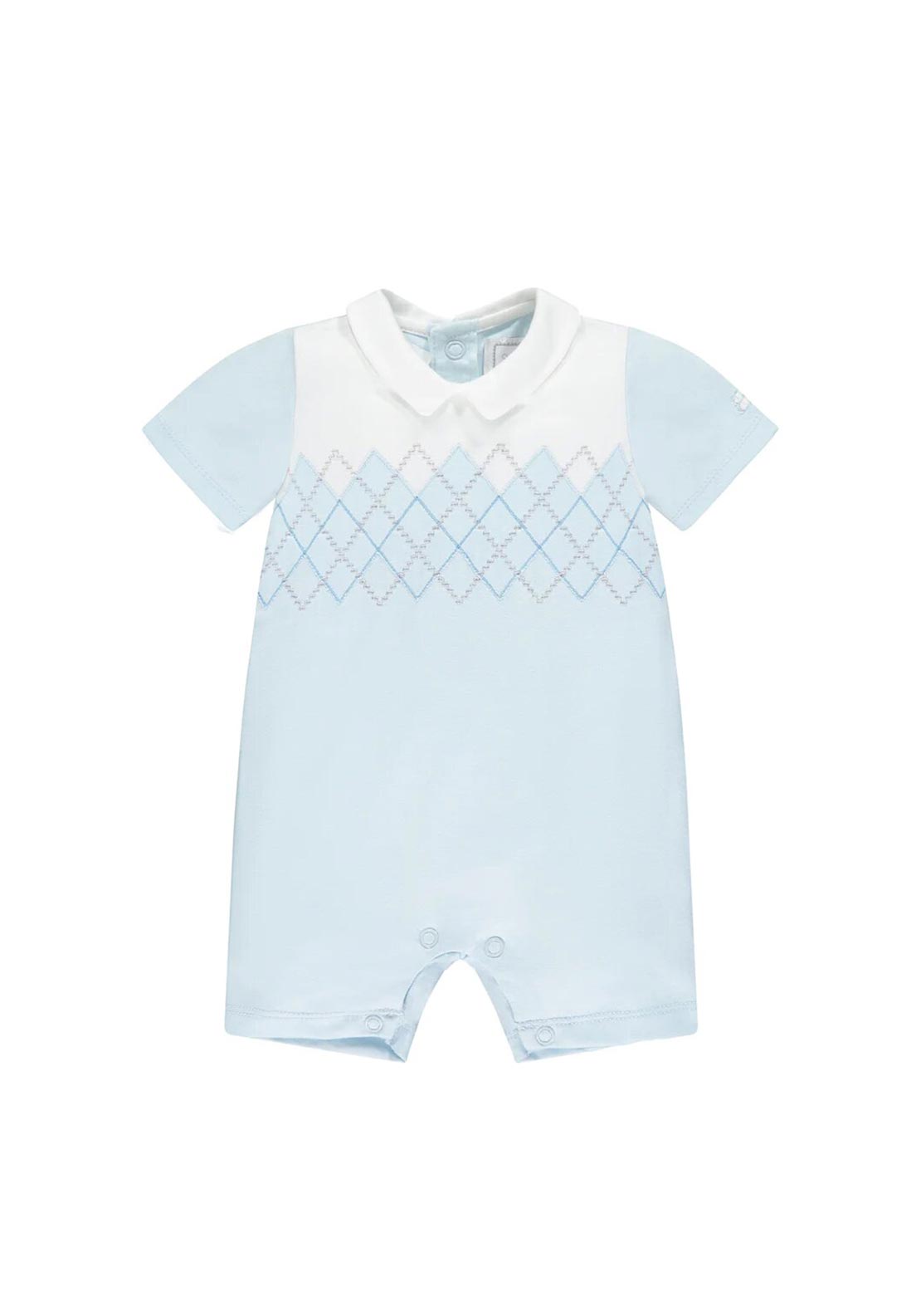 Emile Et Rose David Short Sleeve Romper, Blue