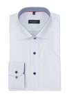 Eterna White Contrasting Comfort Fit Shirt