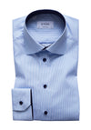 Eton Poplin Contemporary Fit Stripe Shirt, Light Blue