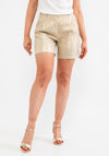 Eva Kayan Metallic Shimmer High Waist Shorts, Gold