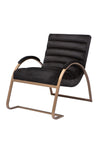 Fern Cottage Brass Ribbed Ark Chair, Black