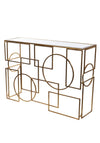 Fern Cottage Large Square and Circles Console Table, Gold