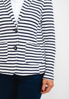 Frank Walder Striped Crinkle Jersey Blazer, Navy & White