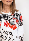 Frank Walder Butterfly & Leopard Print Jacket, White Multi